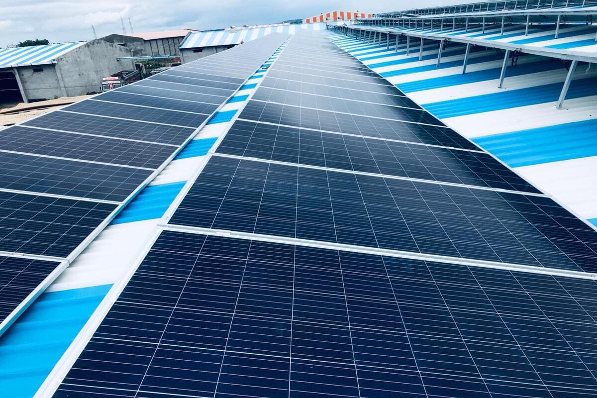 Industrial solar power plant project installation